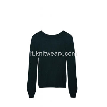 Pullover girocollo lavorato a maglia sciolto come il mohair lavorato a maglia da donna